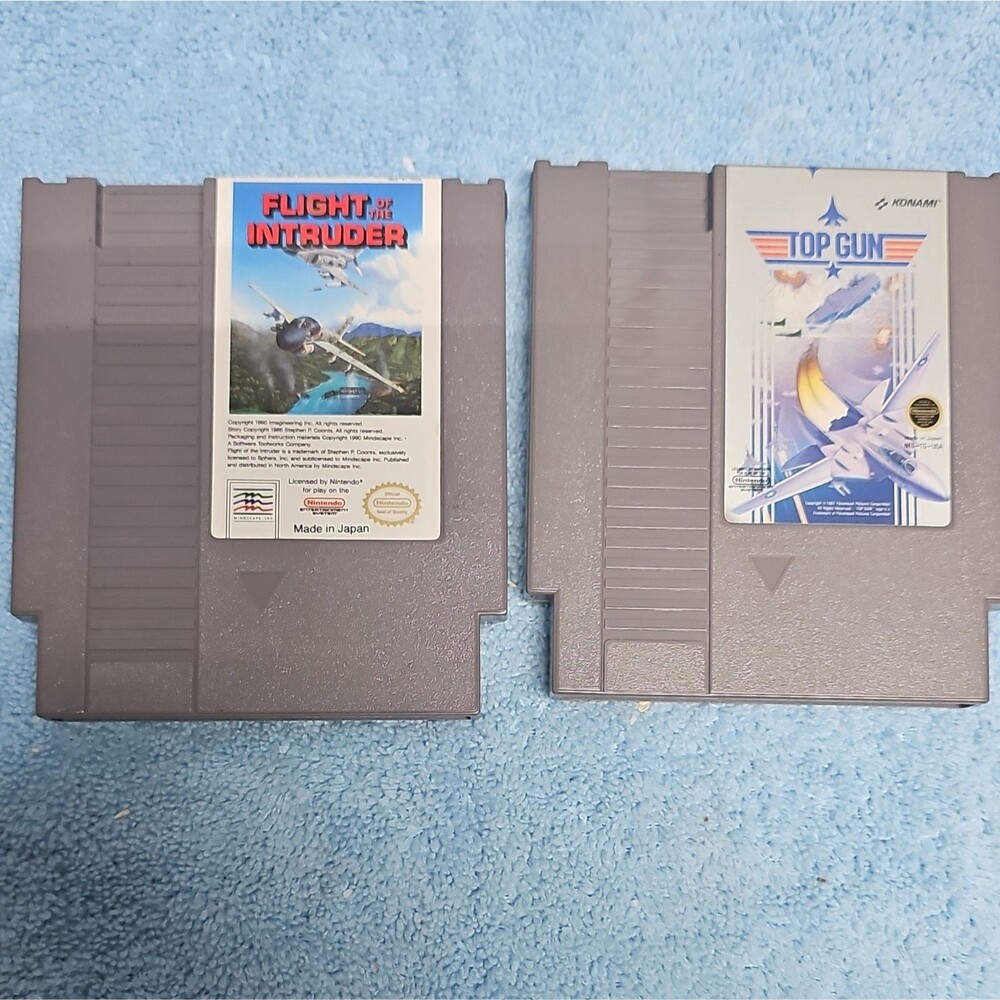 NES Flight of the Intruder & Top Gun Video Games - UNTESTED